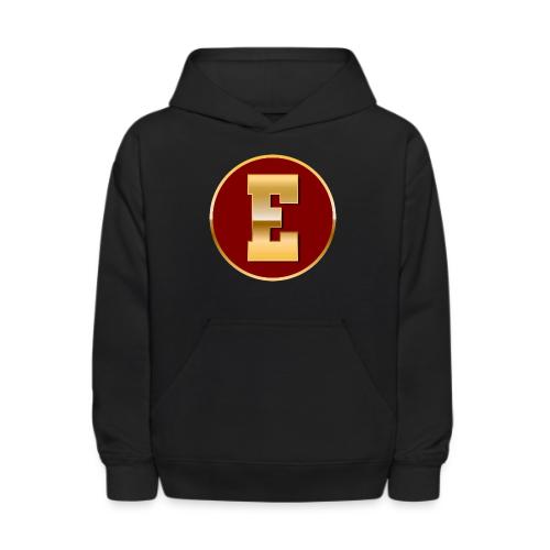 Letter E – Capital Varsity Alphabet Monogram - Kids' Hoodie
