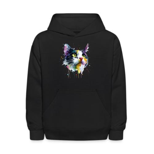 Cat: Painted Purr Expression - Kids' Hoodie