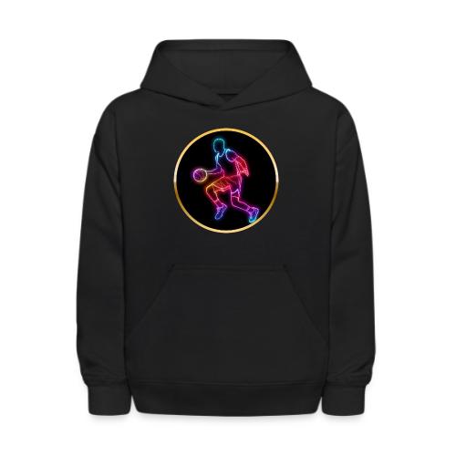 Basketball: Neon Dribble Pulse - Kids' Hoodie