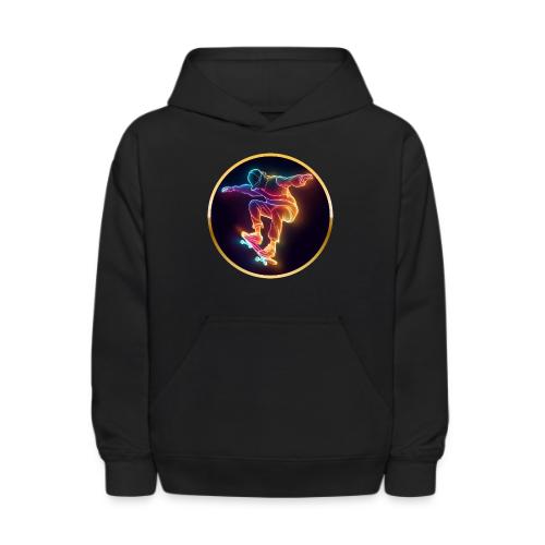 Skateboarding: Midnight Neon Skater - Kids' Hoodie