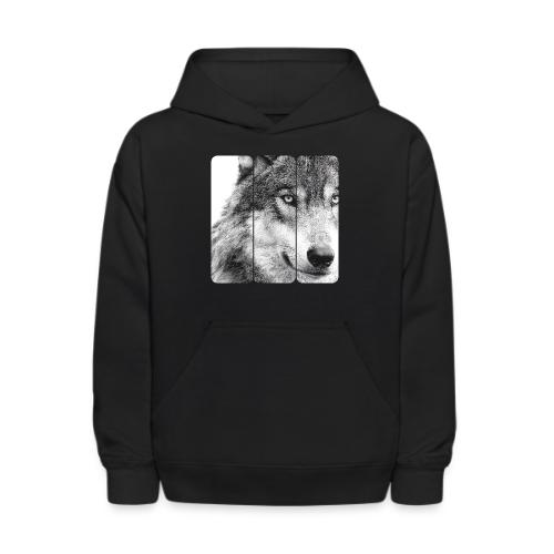 Wolf Face Triptych: Silent Alpha - Kids' Hoodie
