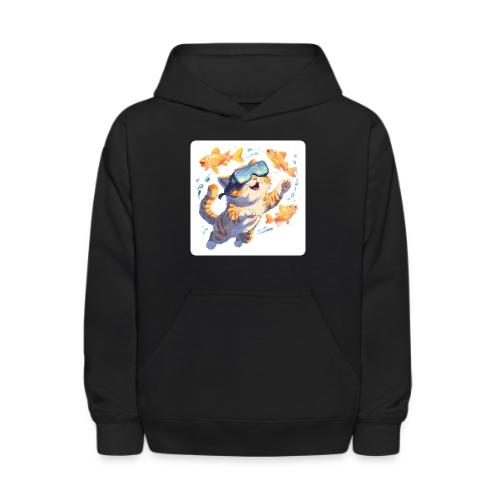 Cat: Neon Paws Adventure - Kids' Hoodie