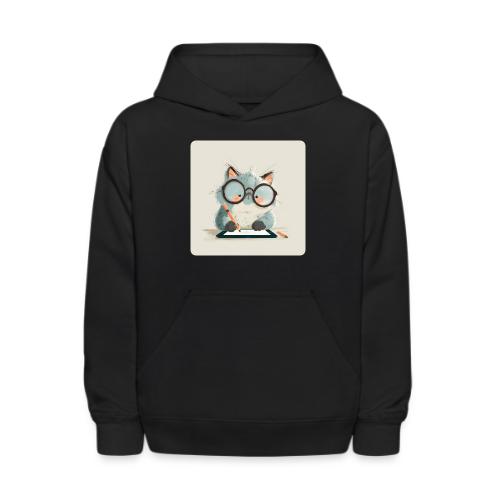 Creative Cat Digital Artist Illustration - Kids' Hoodie