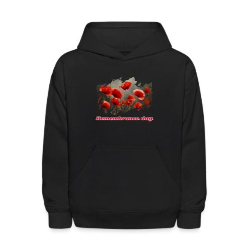Remembrance Day with poppies - Kids' Hoodie