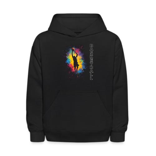 High Energy Basketball Paint Splatter Art - Kids' Hoodie