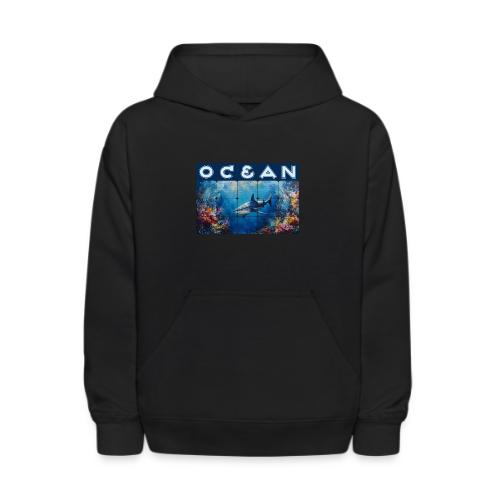 Ocean: Synthwave Shark - Kids' Hoodie