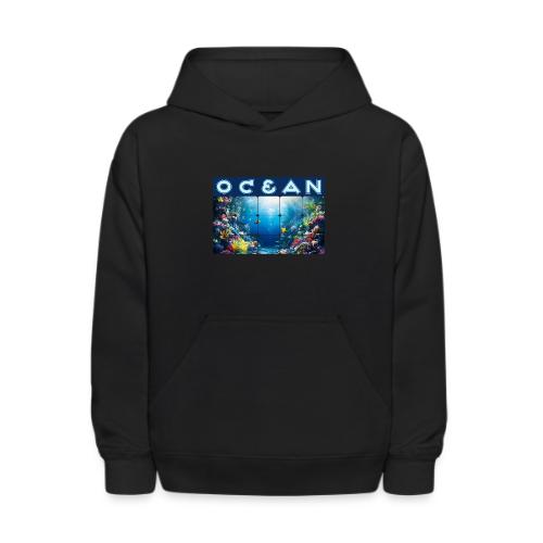 Ocean: Neon Reef Glow - Kids' Hoodie