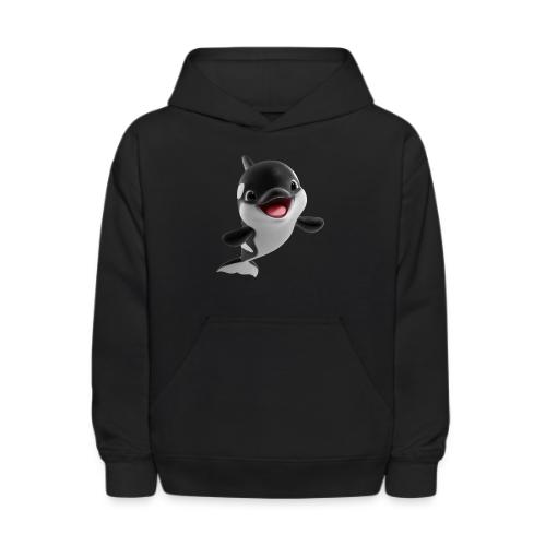 Smiling Cartoon Baby Orca - Kids' Hoodie