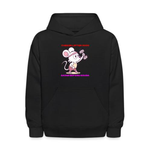 Cheese Lifter 3000 | Funny Gym Rat Mouse tshirt - Kids' Hoodie