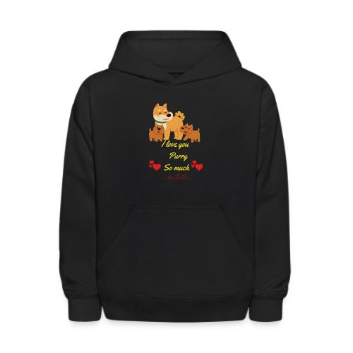Cute Dog Family Love – “I Love You Purry So much - Kids' Hoodie