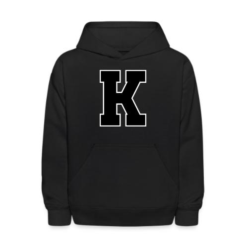 Varsity Letter K Collegiate Font Design - Kids' Hoodie