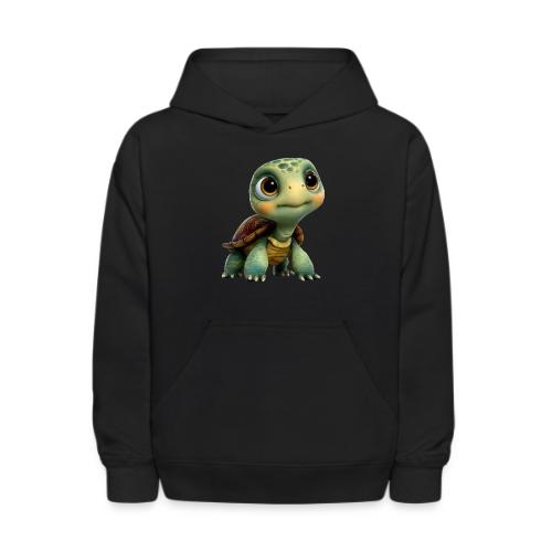 Adorable Cartoon Baby Turtle with Big Eyes - Kids' Hoodie