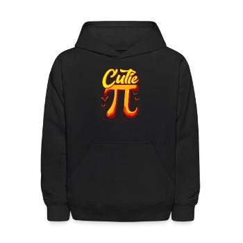Cute & Funny Cutie Pi Math Pie Butterfly Math Pun - Kids' Hoodie - black - Front