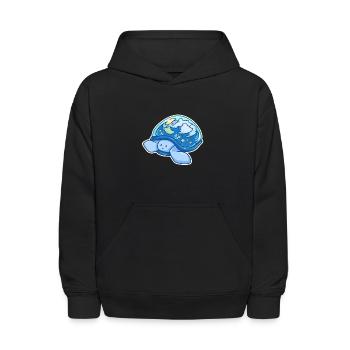 Turtle cloud star moon sky kid gift - Kids' Hoodie - black - Front