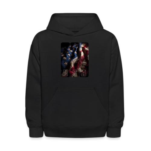 USA: Worn Stars and Stripes - Kids' Hoodie
