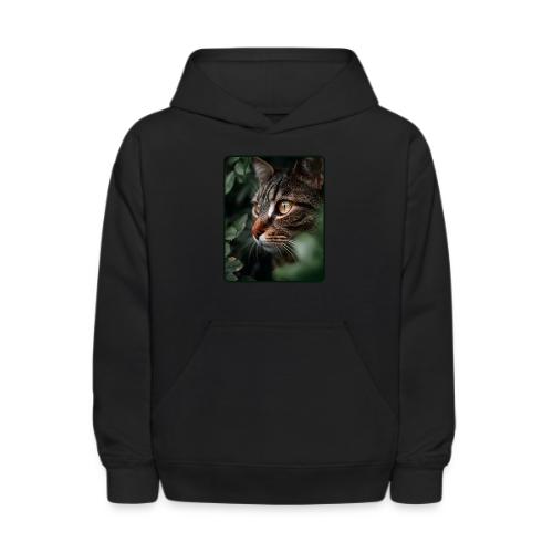 Tabby Cat Jungle Eyes Design - Kids' Hoodie