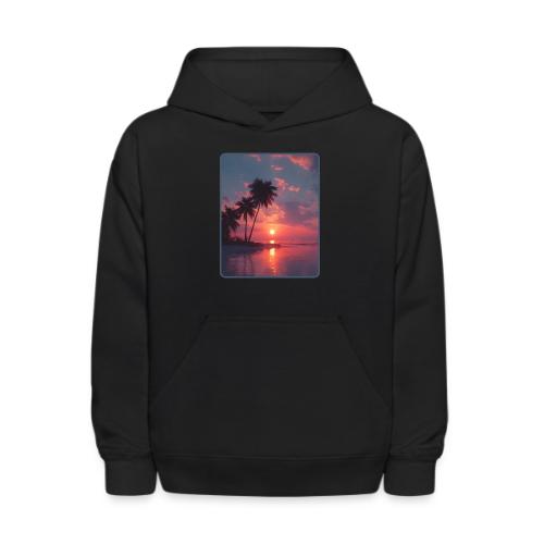 Tropical Sunset Ocean Reflection Design - Kids' Hoodie