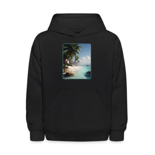 Tropical Beach Paradise Palm Design - Kids' Hoodie