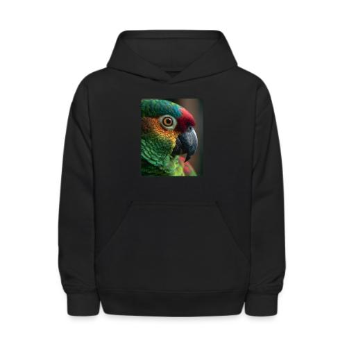Colorful Parrot Close-Up Design - Kids' Hoodie