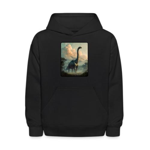 Brachiosaurus Prehistoric Scene Design - Kids' Hoodie