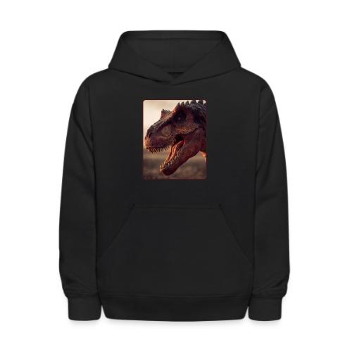 T Rex Roaring Close-Up Design - Kids' Hoodie