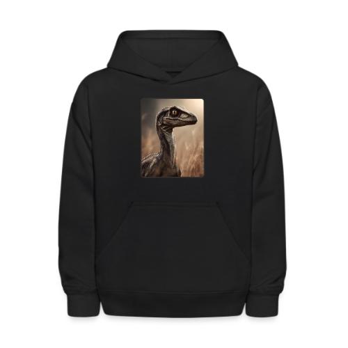 Velociraptor Feathered Portrait Design - Kids' Hoodie