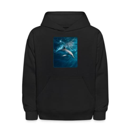 Dolphin Sunlit Ocean Serenity Design - Kids' Hoodie