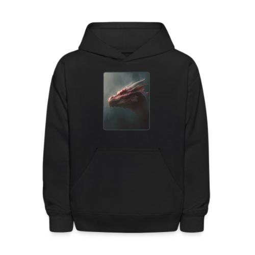 Red Dragon Fog Portrait Design - Kids' Hoodie