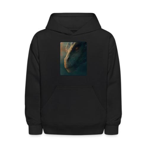 Golden Eye Dragon Close-Up Design - Kids' Hoodie