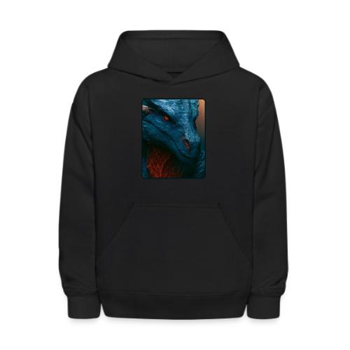 Turquoise Dragon Fire Eye Design - Kids' Hoodie