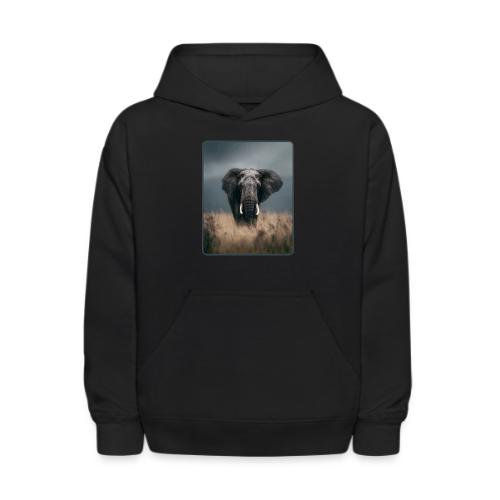 Majestic African Elephant Portrait Design - Kids' Hoodie