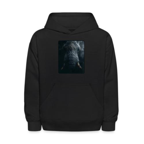 Shadow Elephant Intense Eyes Design - Kids' Hoodie