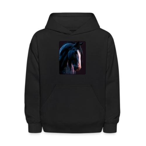 Noble Horse Cinematic Portrait Design - Kids' Hoodie