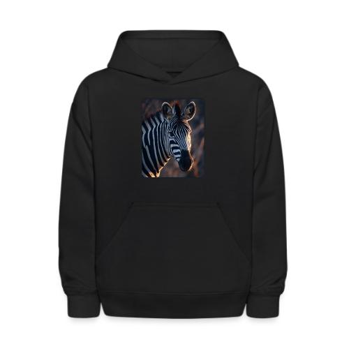 Majestic Zebra Sunset Portrait Design - Kids' Hoodie