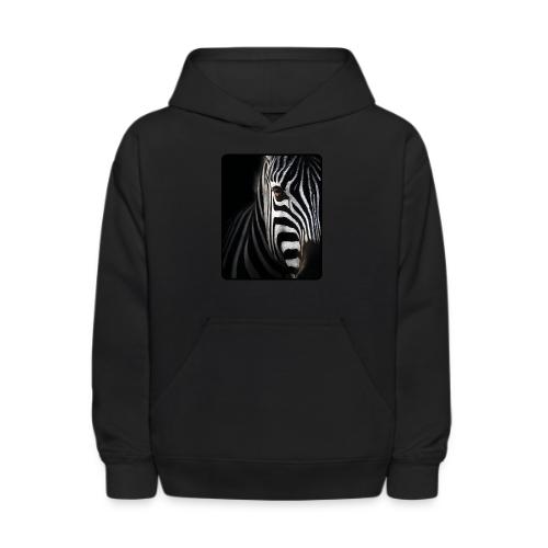 Zebra High Contrast Portrait Design - Kids' Hoodie