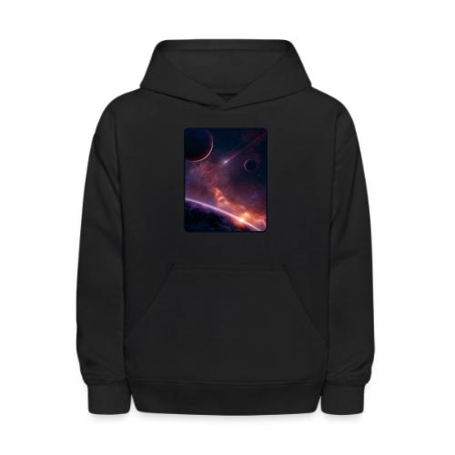 Cosmic Sunset Nebula Space Art - Kids' Hoodie