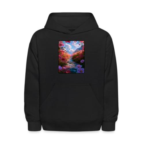 Dreamy Cosmos Valley Landscape Art - Kids' Hoodie
