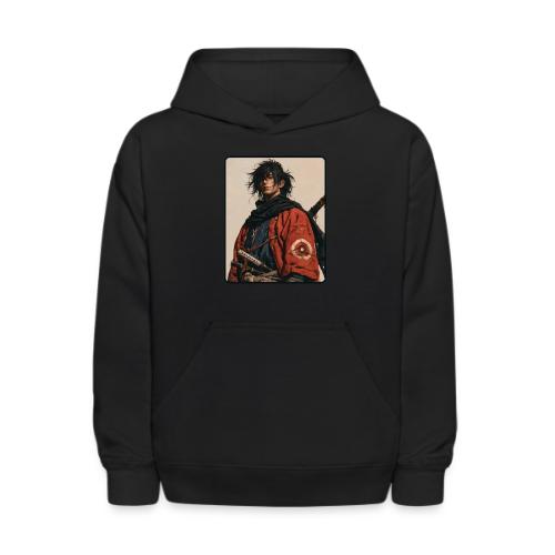 Young Samurai Warrior Portrait - Kids' Hoodie