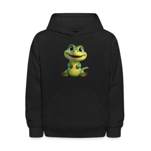 Playful Cartoon Baby Alligator - Kids' Hoodie