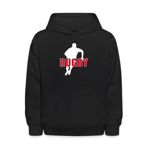 Bold Rugby Action Silhouette - Kids' Hoodie