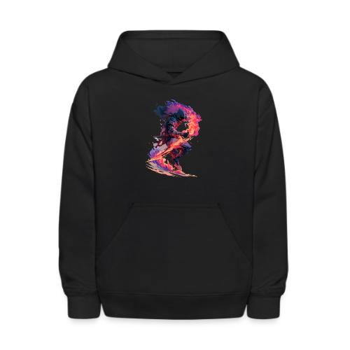 Flaming Ninja Warrior Fantasy Design - Kids' Hoodie