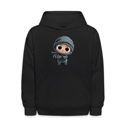 Cute Cartoon Baby Ninja Standing with Big Smile - Kids' Hoodie