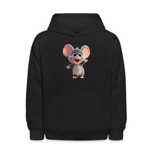 Joyful Cartoon Baby Mouse Arms Up - Kids' Hoodie