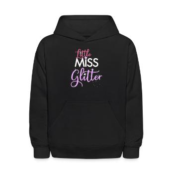 Little Miss Glitter Fun Quote - Kids' Hoodie - black - Front