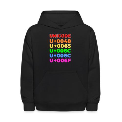 Hello, in unicode - Kids' Hoodie
