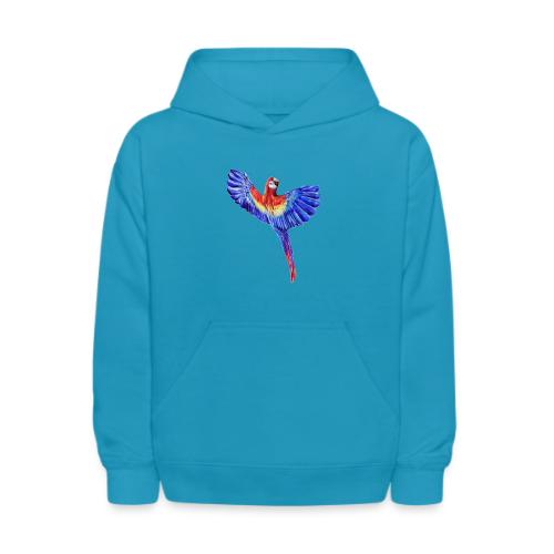 Scarlet macaw parrot - Kids' Hoodie