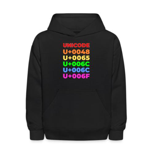 Hello, in unicode - Kids' Hoodie
