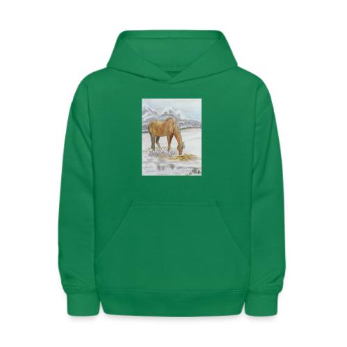 Horse grazing - Kids' Hoodie