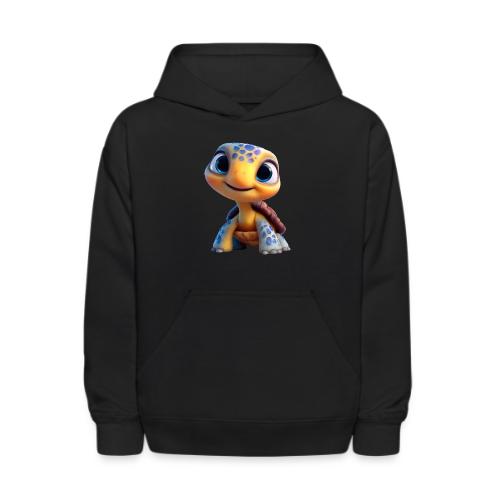 Joyful 3D Baby Turtle with Big Eyes - Kids' Hoodie