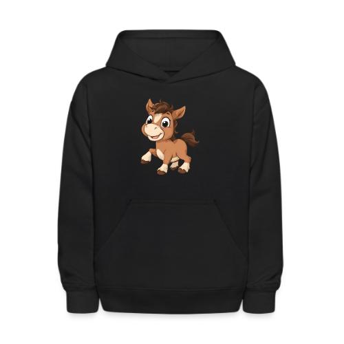 Playful Cartoon Baby Pony Full of Joy - Kids' Hoodie